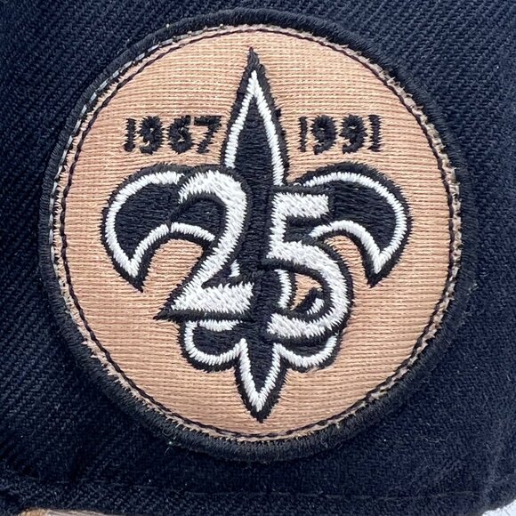 Vintage Mitchell & Ness New Orleans Saints Fitted Cap 7 3/4 Black 25th Ann 1991 - Picture 4 of 16